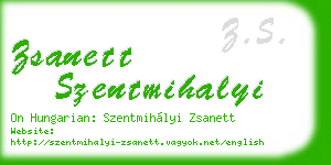 zsanett szentmihalyi business card